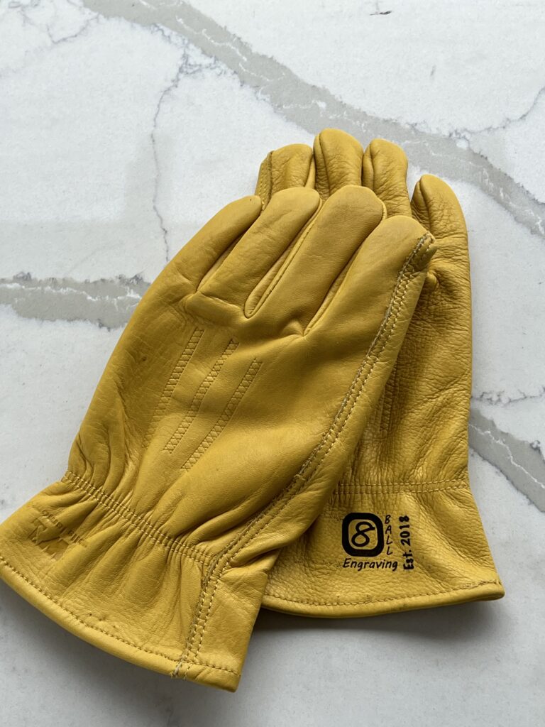 Custom Engraved Leather Work Glove